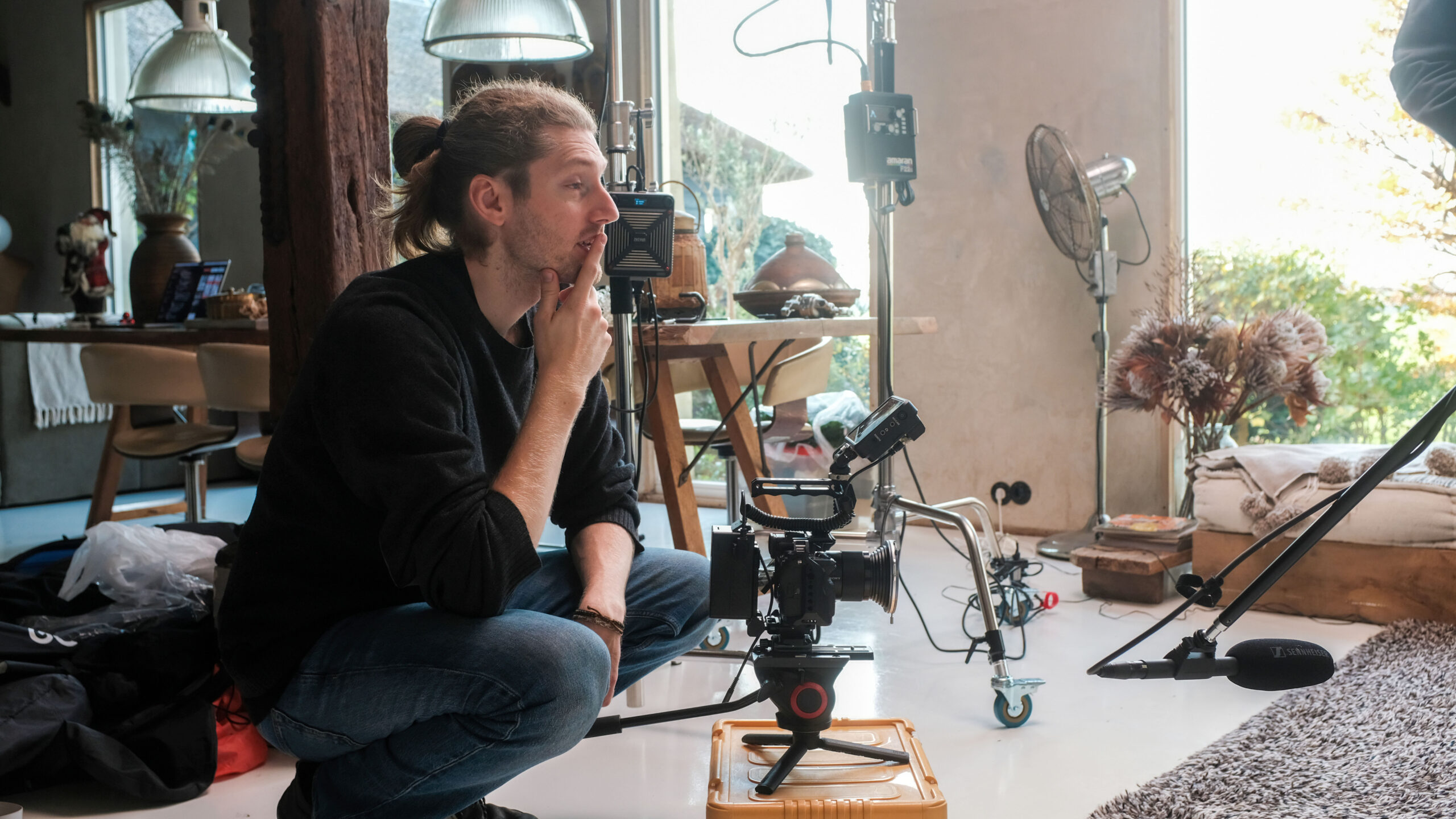 Documentary cinematographer filming branded story